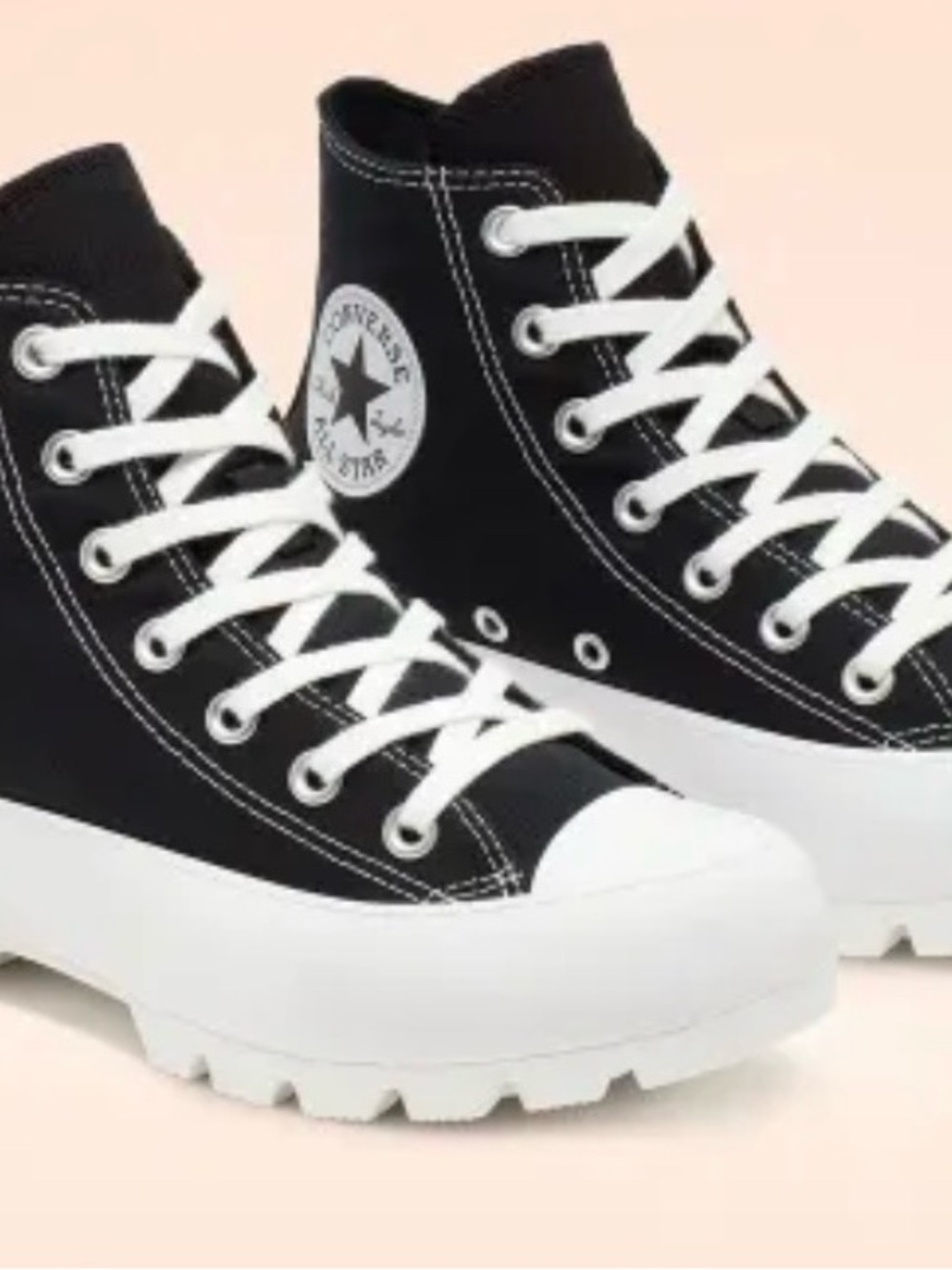 Converse Chuck Taylor Lugged Platform High Top Sneakers in Black & White